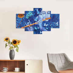 Set of Five MDF Framed 3D Wall Painting for Home Decoration, Big Size Painting for Living Room, Bedroom (24x50 inches)DR 48