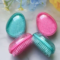 1pc Starry Egg-Shaped Hair Brush with Massage Combs, Portable and Durable ABS Plastic Handle, Plastic Bristles for Styling, Detangling, and Shaping Curly Hair (Random Colours)