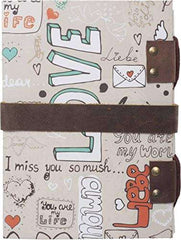 Handmade Printed Cardboard Journal Diary with Buckle Lock Unruled 200 Pages Notepad Personal Diaries for Men and Women -1