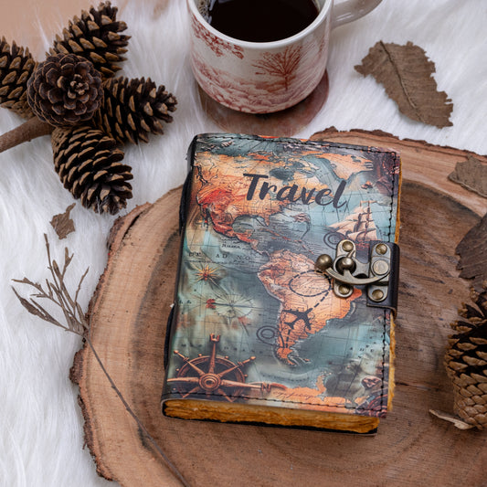 Vintage Leather Journal Dairy - Unruled Notebook Diary for Traveler
