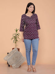 Women's Short Kurti Tops for Jeans | Stylish Rayon Kurta for Girls | Trendy Ethnic Short Kurta for Daily & Office Wear PR42