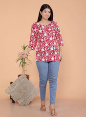 Women's Short Kurti Tops for Jeans | Stylish Rayon Kurta for Girls | Trendy Ethnic Short Kurta for Daily & Office Wear PR46