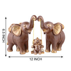 Polyresin Set Of 2 Dear showpiece for Home decoration items Table Dcor Living Room Gift Boxes for Weddings, Parties, Housewarming for Home and Office Use (Brown Golden)