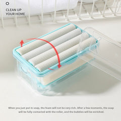 Roller Soap Holder, Easy Cloth Plastic Washing Soap Roller, Dispenser Case with Lid Having Roller Viral Soap Roller