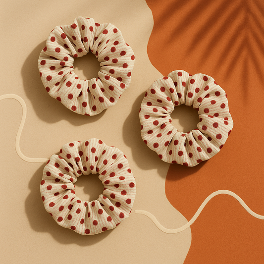 Polka Dot Printed Scrunchie