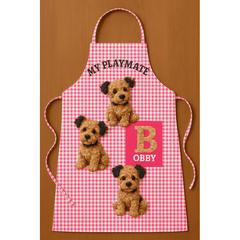Adorable Dog-Themed Children’s Apron – My Playmate Design – Perfect for Cooking, Baking & Painting Activities (Random Print)