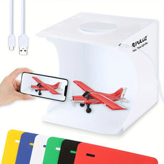 Compact 20cm White Mini Photo Studio Box with 20 LED Lights+ 2 Backdrops