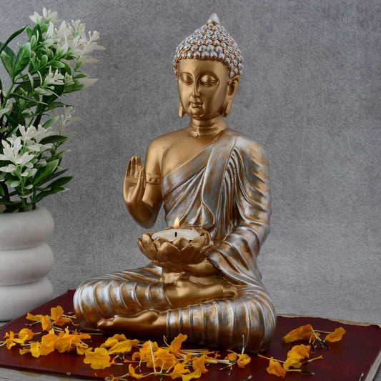 Gautam Buddha Statue Showpiece Idol Figurine for Feng Sui, Vastu, Home Decor, Office, Diwali, Gifting, Living Room, Bedroom, Study Table -27