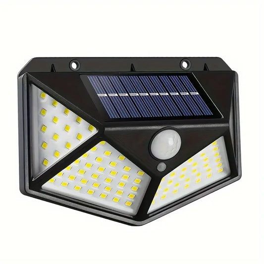 100 LED Solar-Powered Wall Lamp with Motion Sensor – High-Brightness LED Lights for Indoor & Outdoor Use, Automatic Brightness Adjustment, Ideal for Porch, Garden, and Home Decor, Solar Wall Lamp