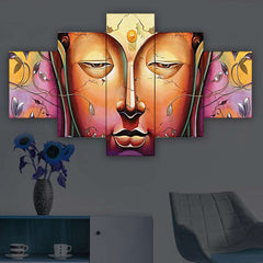 Set of Five MDF Framed 3D Wall Painting for Home Decoration, Big Size Painting for Living Room, Bedroom (17x30 inches)WE 1