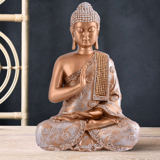 Gautam Buddha Statue Showpiece Idol Figurine for Feng Sui, Vastu, Home Decor, Office, Diwali, Gifting, Living Room, Bedroom, Study Table -27