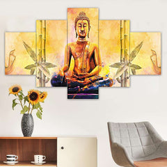 Set of Five MDF Framed 3D Wall Painting for Home Decoration, Big Size Painting for Living Room, Bedroom (17x30 inches)WE 1