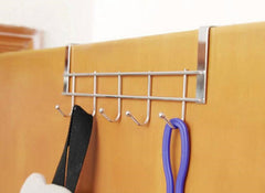 5 Hook Stainless Steel Cabinet Kitchen Organiser, Wall Hook Hanger for Hanging Clothes, Jeans, Umbrellas, Jackets, Scarfs, Bags, Keys, Towel in Room, Kitchen, Bathroom
