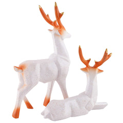 Decorative Flower Vases showpiece for Living Room, Bedroom, Kitchen, Dining Room, Office Decoration Home Decor 14 Inch (White Orange)