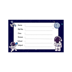 Space-themed Customizable Book Stickers with Astronaut Design
