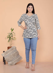 Women's Short Kurti Tops for Jeans | Stylish Rayon Kurta for Girls | Trendy Ethnic Short Kurta for Daily & Office Wear PR18