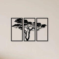 3 Piece Bonsai Tree Metal Wall Art