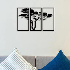 3 Piece Bonsai Tree Metal Wall Art