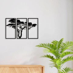 3 Piece Bonsai Tree Metal Wall Art