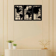 3 Piece Map Metal Wall Art