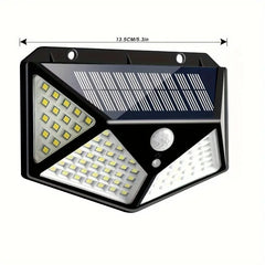 100 LED Solar-Powered Wall Lamp with Motion Sensor – High-Brightness LED Lights for Indoor & Outdoor Use, Automatic Brightness Adjustment, Ideal for Porch, Garden, and Home Decor, Solar Wall Lamp