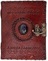 Leather Journal Diary with Premium Antique String Closure vintage Journal handmade 200 pages white unruled|travel Diary|personal journal -9