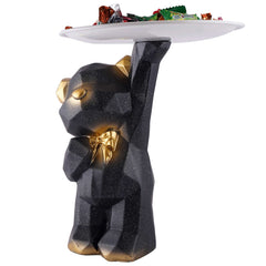 Decoration Cool Bear Showpiece for Home Shelves Decor Item, Home Kitchen Decor,Office Decor,Resin, Multifunctional,Phone,Wallets-Unique Shelf & Tabletop Decoration (Grey)