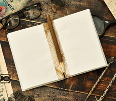 Handmade Printed Cardboard Journal Diary with Buckle Lock Unruled 200 Pages Notepad Personal Diaries for Men and Women -1