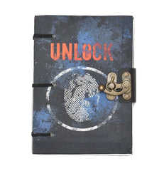 Handmade Printed Cardboard Journal Diary with Buckle Lock Unruled 200 Pages Notepad Personal Diaries for Men and Women -1
