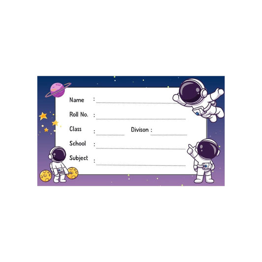 24-Piece Pack of Customizable Astronaut Design School Book Name Labels