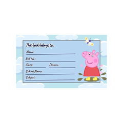 Customizable School Book Labels with Peppa Pig Cartoon Design (Pack of 24 Stickers)