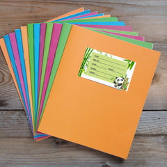 Customizable School Book Labels with Cute Panda Cartoon Design (Pack of 24 Stickers)