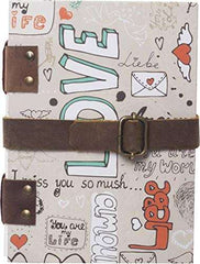 Handmade Printed Cardboard Journal Diary with Buckle Lock Unruled 200 Pages Notepad Personal Diaries for Men and Women -1