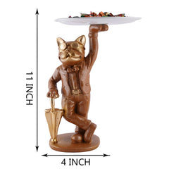 Cool Taddy Bear Showpiece for Home Decorative Showpiece | Taddy Bear with Paltter Statue for Home Decor Showpiece | Home Kitchen Decor | Office Decorative Item (White)