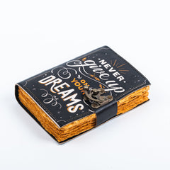 Vintage Leather Journal Diary with Quote Print