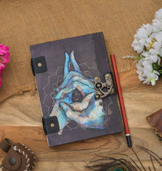 Handmade Printed Cardboard Journal Diary with Buckle Lock Unruled 200 Pages Notepad Personal Diaries for Men and Women -1