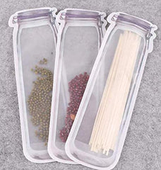 3 Pcs Zipper Bags Reusable Snack Saver Bag Leakproof Food Storage Bags for Travel