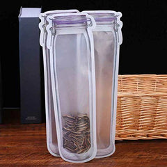 3 Pcs Zipper Bags Reusable Snack Saver Bag Leakproof Food Storage Bags for Travel