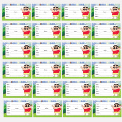 Shin-chan Customised School Book Stickers - Pack of 24 Name Labels