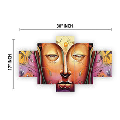 Set of Five MDF Framed 3D Wall Painting for Home Decoration, Big Size Painting for Living Room, Bedroom (17x30 inches)WE 1