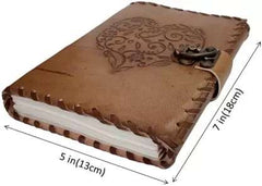 Leather Journal Diary with metal lock vintage Journal handmade 200 pages white unruled|travel Diary|personal journal -1