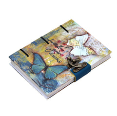 Handmade Printed Cardboard Journal Diary with Buckle Lock Unruled 200 Pages Notepad Personal Diaries for Men and Women -1