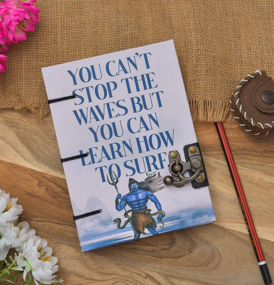 Handmade Printed Cardboard Journal Diary with Buckle Lock Unruled 200 Pages Notepad Personal Diaries for Men and Women -1