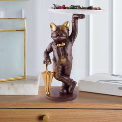 Cool Taddy Bear Showpiece for Home Decorative Showpiece | Taddy Bear with Paltter Statue for Home Decor Showpiece | Home Kitchen Decor | Office Decorative Item (White)