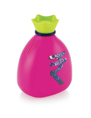 Plastic Money Saving Bank for Kids – Coin Bank in Rupee Bag Shape (Random Color)