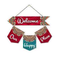 Welcome Quote Decorative Wall Art MDF Wood Wall Hanger for Living Room | Bedroom | Gifts | Wooden Home Decor | Welcome Sign Decoration Quotes Items | Modern Artworks Hangings (WH_6420N)