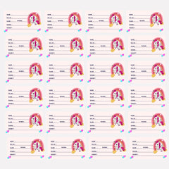 Customizable Unicorn Design School Book Labels (24-pack)