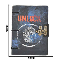 Handmade Printed Cardboard Journal Diary with Buckle Lock Unruled 200 Pages Notepad Personal Diaries for Men and Women -1