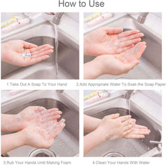 2 Pcs Portable Disposable Paper Soap Round Heart-shaped Mini Slice Sheets for Outdoor Washing Cleaning Hand Travel Camping Hiking (Random Color)