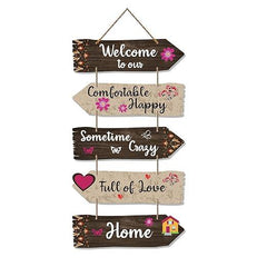 Home Quotes Decorative Wall Art Wooden Wall Hanger For Living Room | Bedroom | Gifts | Wood Hangings For Home Decoration | Modern Decor Items | Designer Artworks (Wh 7304N), Set Of 5